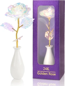 24K Oro Rosa Eterna Stabilizzata, Originale Regalo per Lei Donna Mamma Nonna Fid - Foto 1 di 12