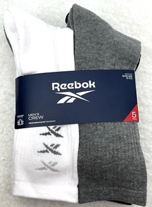 Reebok Men’s Crew Socks 5-Pair Performance Training Grey White Black - Picture 1 of 9