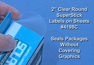 600 Printable Clear Round Stickers 2 inch Glossy Box Seal Labels 50 Sheets 4198C - Picture 1 of 9