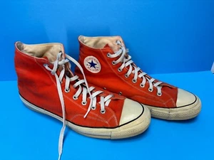 VTG Converse Black Label Chuck Taylor High Top Tennis Shoes Orange Men’s 13-1/2 - Picture 1 of 9