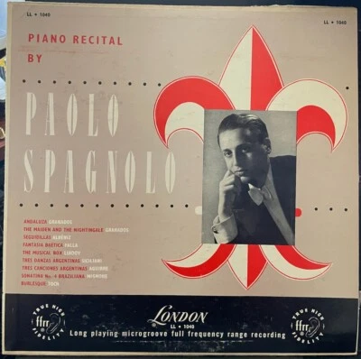 PAOLO SPAGNOLO Piano Recital LONDON LP classic London LL 1040 Rare VG+ Foto 1 de 4