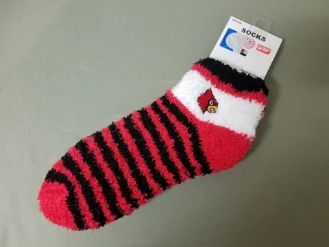 new NCAA Louisville Cardinals Women's soft fuzzy slipper socks Cover