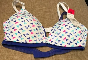 HANES GIRLS' MOLDED WIRE-FREE 2PACK STYLE H137 SIZE 30 Blue Pink White NWT New - Picture 1 of 3