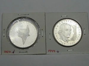 2 Silver Commem 10 MARK Germany Fed Rep ASW 0.3115 troy ea: 1994-A & 1994-G. #53 - Picture 1 of 6