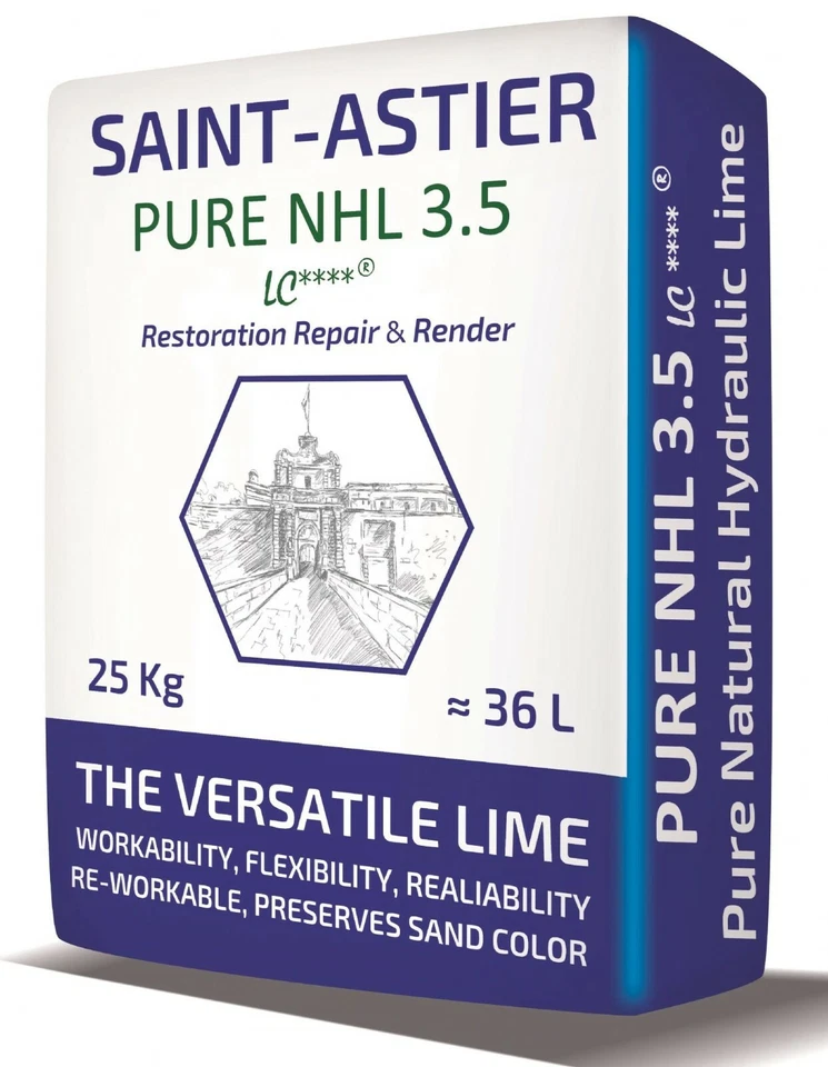 St Astier Natural Hydraulic Lime Nhl 3.5 (25Kg) Moderately Hydraulic Lime Mortar - Image 1 of 1