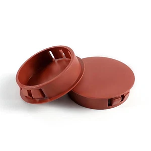 Round Plastic Red Brown Blanking End Cap Caps Tube Pipe Inserts Plug Bung 5-60mm - Picture 1 of 4