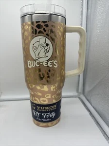 Yukon Outfitters Buc-ee’s Bucees Leopard Cheetah 40 oz Tumbler With Handle Forty - Picture 1 of 6