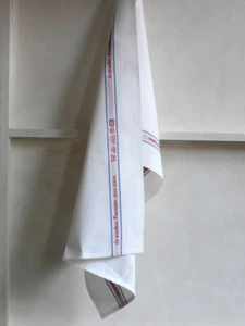 Charvet Editions "Le Tourchon Français", toalla de té de algodón tejido blanco. Francia. - Imagen 1 de 2