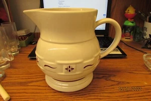 LONGABERGER KERAMIK GEWEBTE TRADITIONEN 64 OZ. / 8 TASSEN KRUG MIT ROTEN AKZENTEN ~ USA!  - Bild 1 von 11