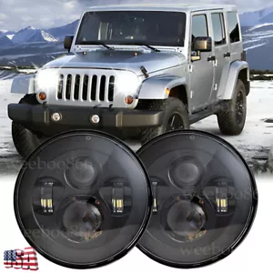 Proyector antiparpadeo 7" pulgadas faros LED redondos para Jeep Wrangler JK TJ LJ CJ - Imagen 1 de 14