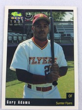 1991 Sumter Flyers-Classic BEST Minor Lg Baseball Card-Gary Adams