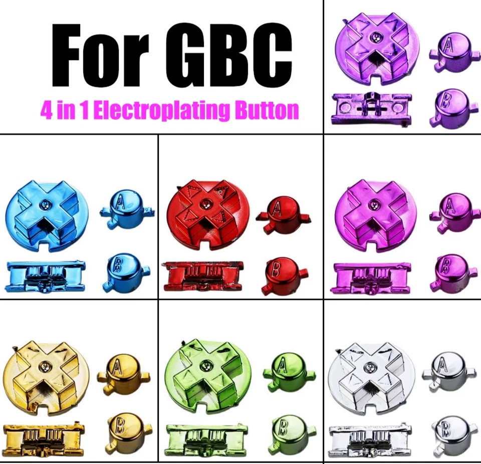NWCR Nintendo GameBoy Color Replacement Buttons Mod GBC Electroplated