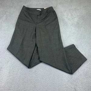 NEW Van Heusen Pants Womens 12 Black Gray Wide Check Leg High-Rise Stretch - Picture 1 of 13