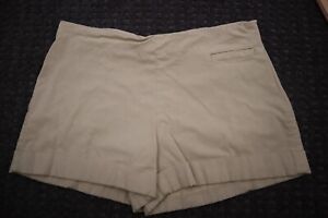 Express Shorts Chino Womens Size 7/8 Khaki High Rise Inseam 3" Side Zip