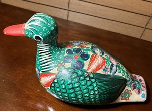 Vintage Ententaube mexikanische Volkskunst Keramik handbemalt Figur Dekor Acapulco - Bild 1 von 8