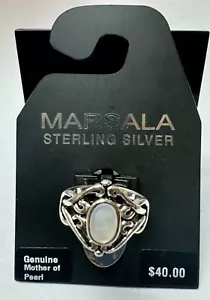 Marsala Sterling Silver Mother Of Pearl Ring Size 7 New - Picture 1 of 3