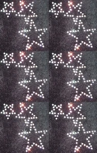 6 Triple AB Rhinestone star iron-on hotfix motif crystal bead TSHIRT TRANSFER - Picture 1 of 1