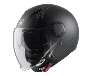 CASCO DEMI JET NEW ONE NERO OPACO CASCO MPH SCOOTER DOPPIA VISIERA - Imagen 1 de 1