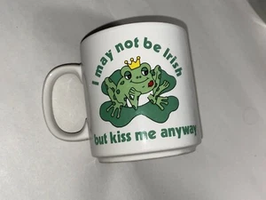 Vintage Russ Berrie "I May Not Be Irish But Kiss Me" Coffee Mug Cup Funny Humor - Picture 1 of 4