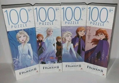 One (1) Lot of 4 "Frozen 2" Puzzle - 100 pieces 9.1" x 10.3" Brand New In Box! - Image 1 of 4