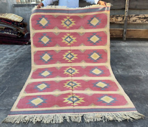 4'7 x 6'11 Ft, Afghan Handwoven Chobi Kilim, Persian Design Rug, L931