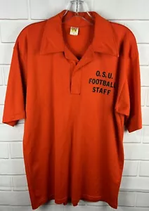 Vintage Oregon State Beavers Football Staff Polo Shirt L Orange Russell Athletic - Bild 1 von 9