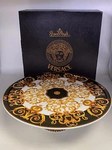 Versace X Rosenthal 12.5" China Footed Pedestal Cake Platter new in box - Picture 1 of 7