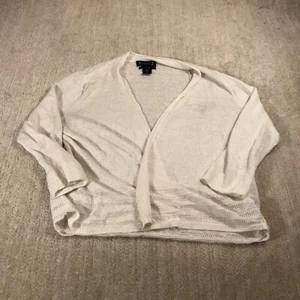 Nanette Lepore Sweater Womens Large Open Front Cardigan Linen White Casual - Picture 1 of 9