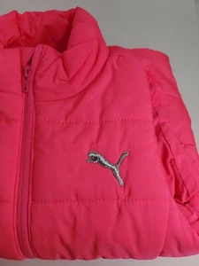 Puma Kids Girls Sleeveless Pink Puffer Vest Small (7-8) - Picture 1 of 6