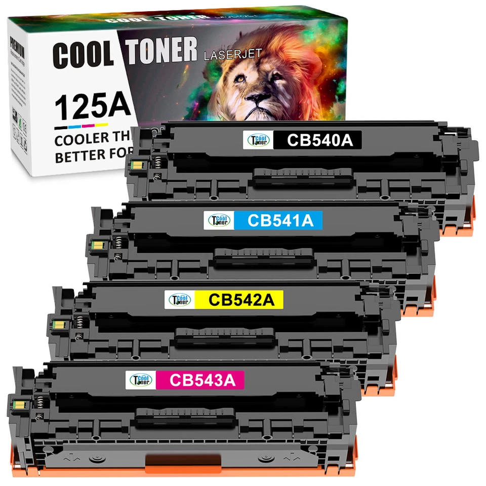 4PK CB540A Toner Set Compatible with HP 125A Color LaserJet CP1210 CM1312nfi MFP - Image 1 of 4