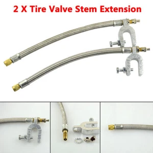 2 PCS 9.8" 304 Stainless Steel Tire Valve Stem Extension For Truck RV Trailer - Picture 1 of 7