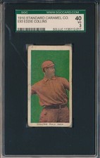 1910 E93 STANDARD CARAMEL - EDDIE COLLINS - SGC 40 VG 3 (SVSC) - CENTERED!