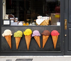3D Eiscreme Dessert Shop R3423 Fenster Aufkleber Vinyltapete Wandbilder Kay - Bild 1 von 11