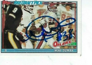 MIKE DUMAS SIGNED 1991 TOPPS #222 - HOUSTON OILERS - Picture 1 of 1