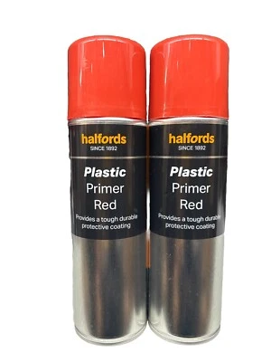 PRIMACIÓN DE PLÁSTICO SPRAY AEROSOL ROJO 300ML LATAS HALFORDS X2 Foto 1 de 3