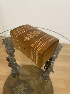 Vintage Wooden Small Treasure Chest Trinket Jewellery Box Storage With Carvings - Picture 1 of 17