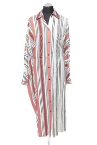 lala Berlin Wickelkleid langes Kleid Dress Dustin Parasol Kufiya M rot beige Neu - Bild 1 von 5