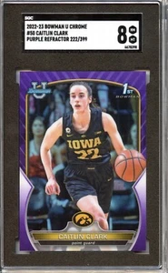 2022 Bowman Caitlin Clark Purple /399 1st Bowman SGC 8 - Picture 1 of 1