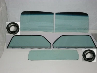 Parabrisas de vidrio para camioneta Chev GMC 1947-1950 2 piezas conjunto de puerta negra sellos GT traseros Foto 1 de 4