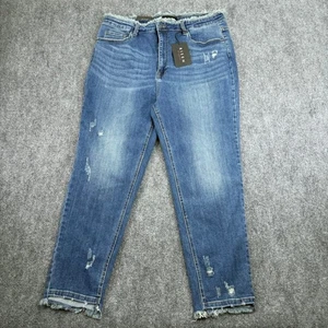 Risen Jeans Damen 3XL (passt 38x27) Vintage Raw Edge Skinny Distressed NEU - Bild 1 von 17
