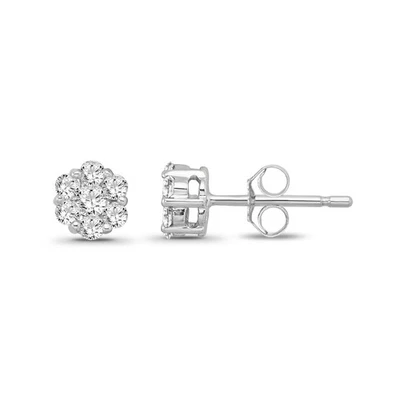 1.5Ct Lab Grown Diamond Composite Stud Earrings for Women 10K White Gold 2.58gm - Image 1 of 4