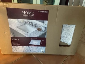 37 in x 22 in Cultured Marble White Rectangular Single Sink Vanity Top Everest - Picture 1 of 3