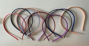 Set mit 10 Alice Bands - gemischte Farben Satin Stoff gewickelte Stirnbänder für Frauen - Bild 1 von 6