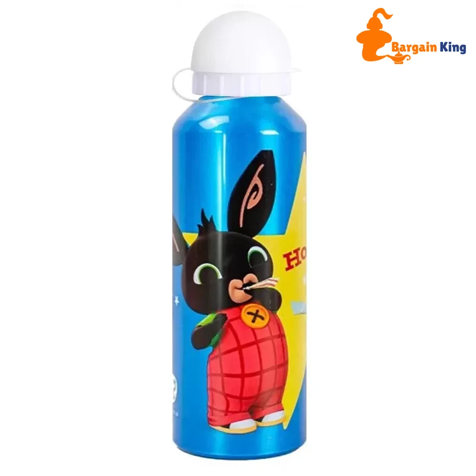 Bing & Flop Aluminium Bottle Water Drinks Children Back to School Character Blue