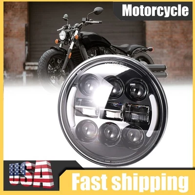 Faro LED halo haz alto/bajo DRL para Indian Scout Bobber 2017-2021 5,75" Foto 1 de 4