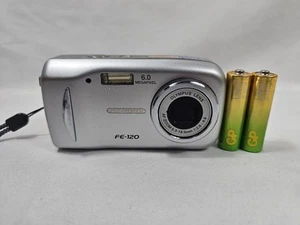 Olympus FE FE-120 6.0MP Digital Camera - Tested - Silver - 2 x AA Batteries - Picture 1 of 8