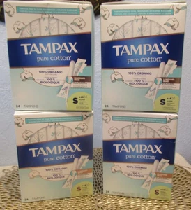 Tampones Tampax Súper Absorbente Algodón Núcleo Puro 100% Orgánico x 4!   96 en total - Imagen 1 de 3