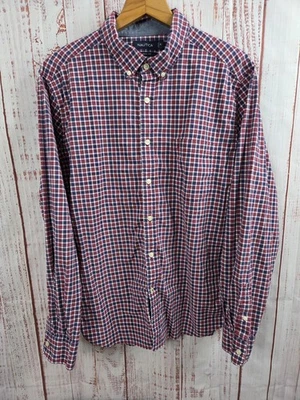 Nautica Shirt Mens XL Red Blue White Plaid Button Down Classic Fit Long Sleeve - Image 1 of 4