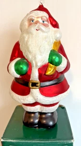 Santa Quecksilber Glas Weihnachtsschmuck groß mundgeblasen handbemalt Box 9,5" - Bild 1 von 5