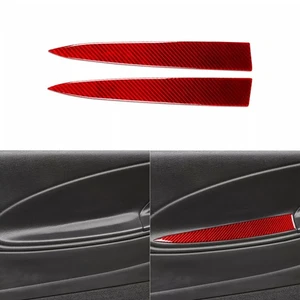 Red Carbon Fiber Interior Door Armrest Panel Cover Trim For Ford Mustang 2001-04 - Picture 1 of 12